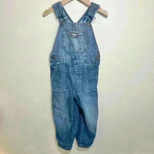 Osh Kosh B’Gosh | Toddler Plaid Flannel Lined Denim Overalls | Size 2T